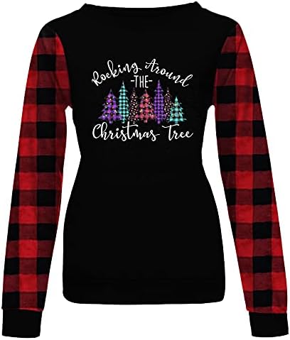 חולצת כותנה פעילה של נשים פעילות עגולה חג המולד קיר
