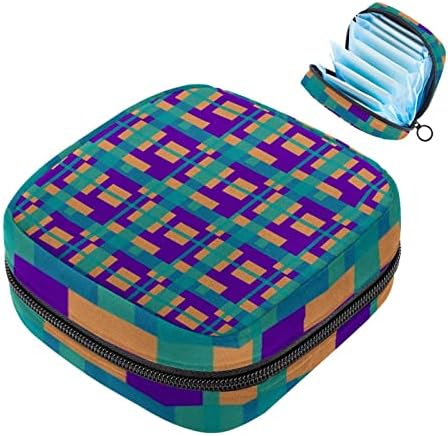 מפית סניטרית אחסון תיק, נייד לשימוש חוזר וסת כרית רוכסן שקיות, טמפון אחסון פאוץ עבור נשים בנות, סגול כחול