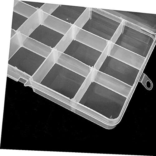 X-Deree פלסטיק צלול 15 חריצים עגילי תכשיטים מלאכת ציפורניים מארגן תיבת אחסון קופסא 5 יחידות (Cassa di Plastica