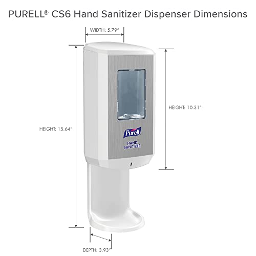 Purell CS6 נטול מגע מתקן חומר ניקוי יד, לבן, עבור 1200 מל Purell CS6 מילוי חומר ניקוי יד-6520-01