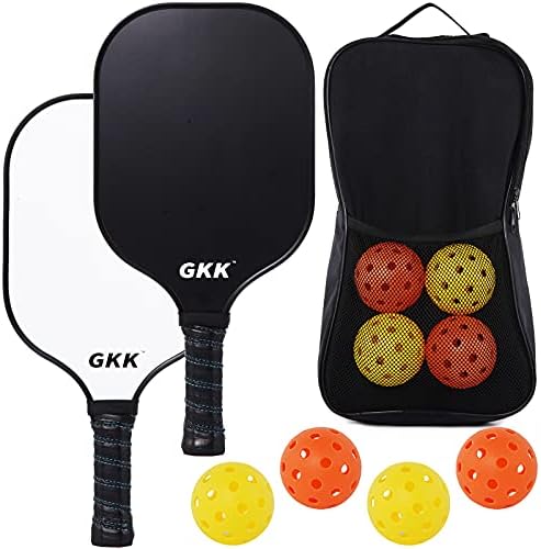 משוטים של GKK Pickleball משוט קל משקל קל משקל חמוצים מוט של 2 כדורי כדורי כדורים של כדורים,