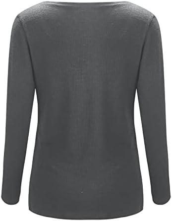 סוודרים חורפיים לנשים 2023 חולצות כפתור כלפי מטה חולצות סרוגות בסיסיות סרוגות אופנה טוניקת סוודר מזדמן