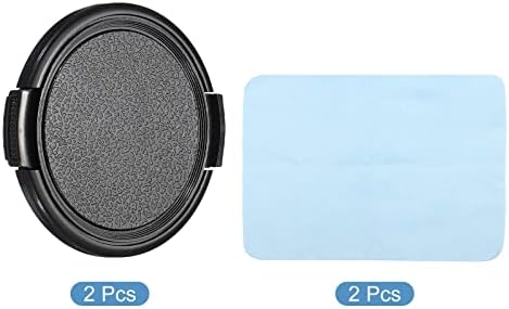 מכסה עדשת מצלמה של פטיקיל, 2 צדדי חבילות קמצוץ עדשות קדמיות עם בד ניקוי מיקרופייבר לחוט עדשות DSLR אוניברסאליות