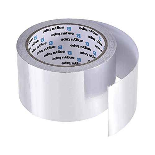 קלטת נייר אלומיניום uxcell, 60MX20 ממ דבק עצמי אטום למים קלטות איטום טמפרטורה גבוהה לבידוד צינור