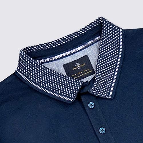 מלאכה + חולצות פולו זרימה לגברים - חולצות צווארון גברים שרוול קצר S -XL