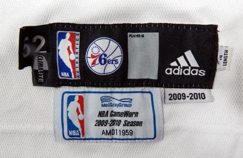 2009-10 פילדלפיה 76ers ELTON מותג 42 משחק השתמש ב White Jersey 52 DP37504 - משחק NBA בשימוש