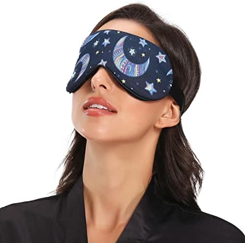 Alaza Night כוכבי סהר ירח בוהו מסכת שינה לנשים מסיכת עיניים לגברים לשינה מצחיקה קירור קירור מסכות שינה