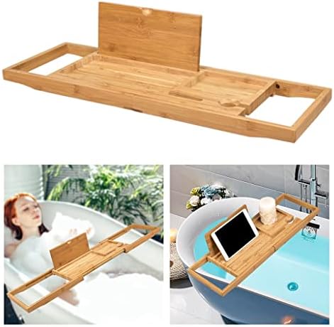 Ganfanren אמבט אמבטיה הניתן להרחבה אמבטיה עץ אמבטיה מגש מארגן מדף גשר