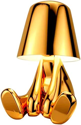 מנורת שולחן ליד מיטת מגע אלחוטי הוביל שידה מנורת שולחן יצירתי זהב איש עם ניתן לעמעום בהירות לסלון, חדר שינה,