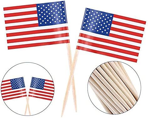 24 יח 'יום עצמאות תפאורה ארהב דגלים מיני דגלים קאפקייקס טופרים דגל שיניים אמריקאי דגל שיניים דגל מיני
