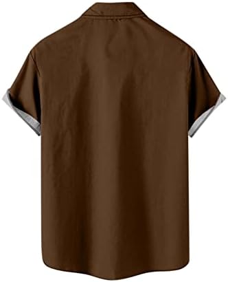 כפתור רטרו של XXBR לגברים למטה חולצות באולינג 50s סגנון רוקבילי צמרות קיץ סגנון קובני מחנה הוואי חולצה עם