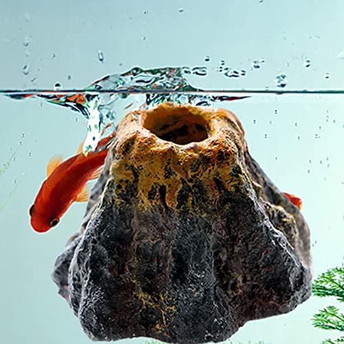 עבה טנקי דגים גינון סימולציה הר געש אקווריום אביזרי מסלעת קישוטי אוורור משאבת בועת אבן חמצון כלים