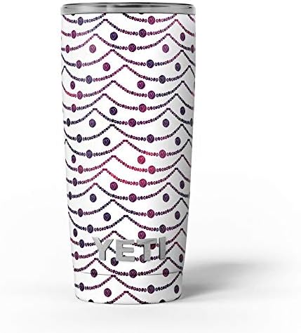 תכנן קווי חשמל של Skinz Polka Dot עם מיני לבבות - ערכת גלישת ויניל מדבקות עור תואמת את כוסות