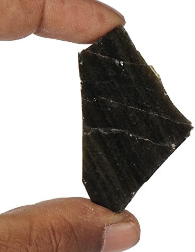 Gemhub טבעי שחור שחור ריפוי קריסטל רופף אבן חן 147.15 CT גס שחור אובסידיאן