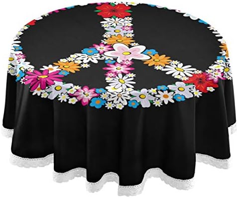 שולחן קישוט למסיבה בסגנון מקסיקני מסורתי סינקו דה מאיו בד שולחן עגול, גולגולת סוכר אתנית דיא לוס מוארטוס