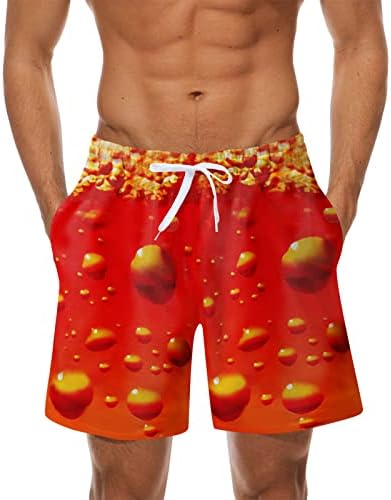 Yhaiogs חוף גברים מכנסיים קצרים גברים קיץ אופנה מזדמנים נושמים רשת מודפסת חוף מכנסי חוף מכנסיים