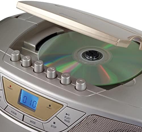 Jensen CD-590-C CD-590 1 וואט 1 וואט סטריאו נייד תקליטור וקלטת נגן/מקליט עם רדיו AM/FM ו- Bluetooth