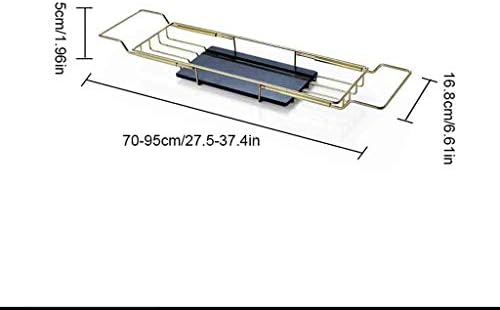 מגש אורטולי מגש אמבטיה נורדי בסגנון זהב נירוסטה מדף שיש מדף שיש להרחבה עם מחזיק טלפון נייד 1.56 × 27.5 × 6.61