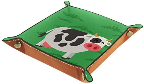 מארגן פרה ירוק Lyetny מגש אחסון קופסת מיטה מיטה קאדי שולחן עבודה מגש החלפת ארנק מפתח קופסת מטבע