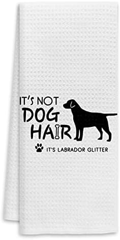 זה לא שיער כלבים זה לברדור נצנצים מצחיק ציטוט כלב שחור מגבת רחצה, מתנות מאוהבות כלבים מגבת דקורטיבית, מתנות