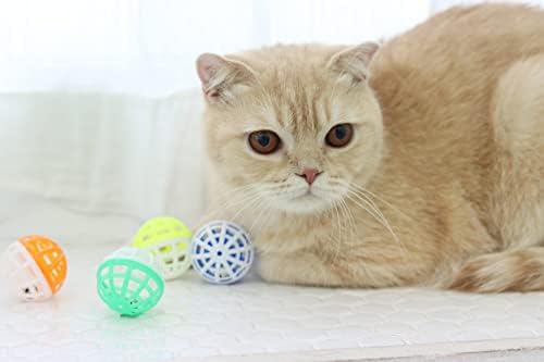 אופנה של דיבור 20 יחידות פלסטיק כדור חתול צעצועי סריג כדורי עם פעמון ינגל חתלתול צעצוע, אריזת מתנה