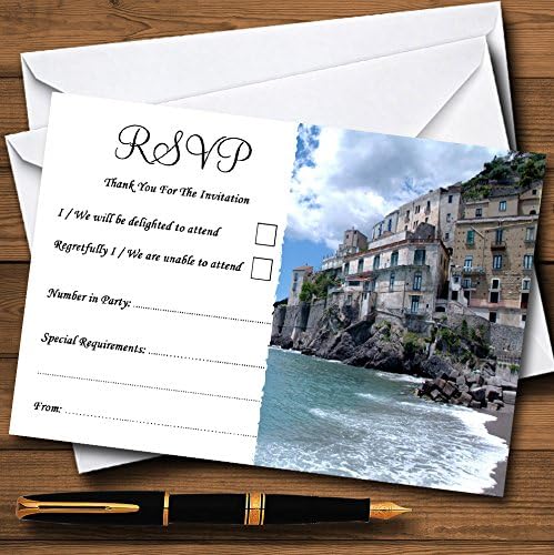 חוף אמלפי רומנטי איטליה לב כרטיסי RSVP בהתאמה אישית