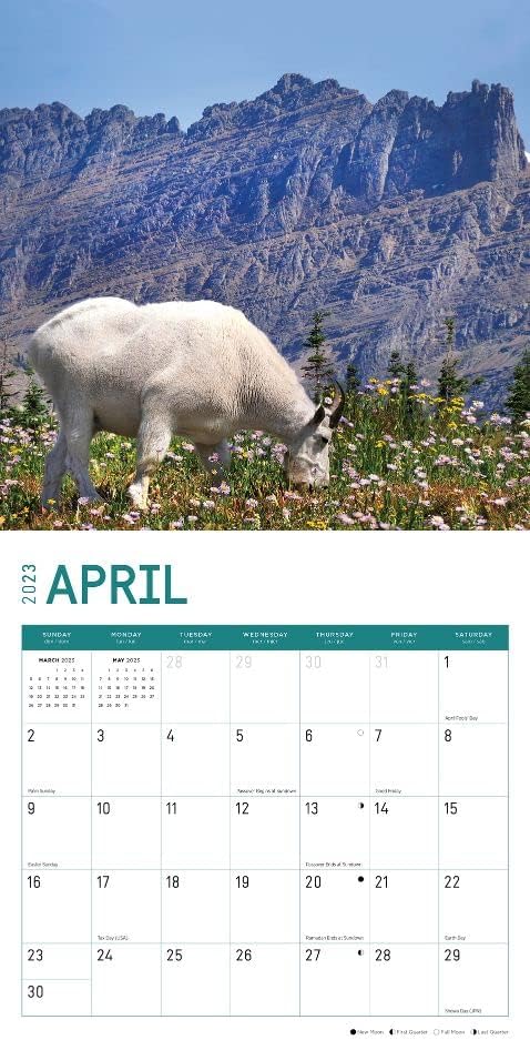 2023 לוח השנה של פארק קיר בפארק הלאומי של קרחונים לפי יום ברייט, 12x12 אינץ ', טבע יפה נוף ארהב צילום