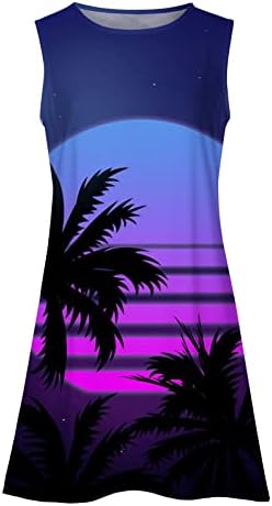 שמלות קיץ WPOUMV לנשים חוף נוף הדפס שמלת חולצת טשט