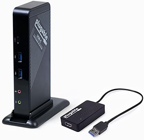 תחנת עגינה של USB-C ניתנת לחיבור עם טעינה 60 וולט ו- USB 3.0 ל- HDMI 4K UHD Video Video Bundle,
