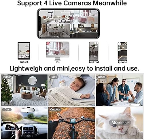 מצלמה מיני 1080p חכמה אלחוטית אלחוטית Wifi מצלמה ביתי מעקב אבטחה מכונית מצלמת מצלמת מטפלת זעירה, מצלמות