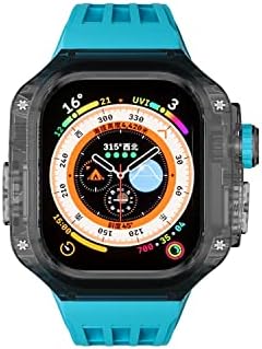 Eksil 49mm Ultra Case+Sport Watch Strap עבור Apple Watch Ultra Chodification ערכה שקופה מקרה של