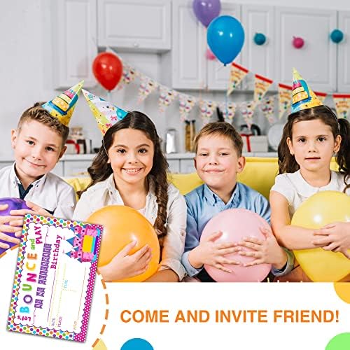 Detiho 4 x 6 הקפצה בית נושא להזמנת מסיבת יום הולדת עם מעטפות - בואו נקא