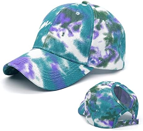 BBDMP עניבה לנשים כובע צבע רב -צבעוני הדפסה לא סדירה כובע בייסבול נקבה נקבה חיצונית כובעי קיץ כובעי קיץ