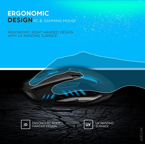 Aikun Gaming Mouse Wired, 4 רמות DPI מתכווננות, 7 אור LED מעגלי ונשימה, עכבר קווי מורפוס המשמש