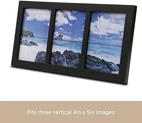 KLIKEL 3 קולאז 'צילום מסגרת תמונה עץ שחור מוצק - 3 פתיחה 5 x 7 משבצות תמונה