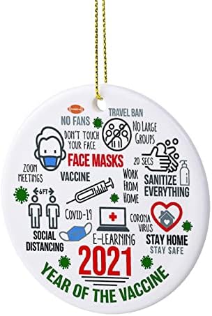 על ידי קישוט חג המולד של 2021 לא ממותג, 2021 קישוט לחג המולד, 2021 Keepsake Bauble, שנת החיסון, מגיפה,