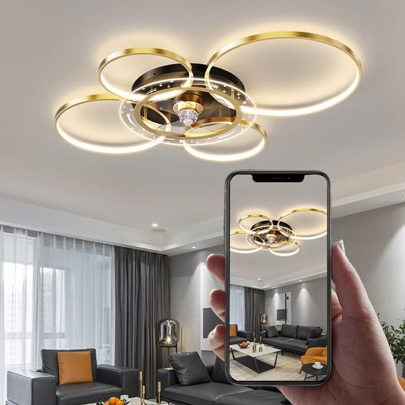 Chezmax 2022 חדש נורדי סלון מאוורר תקרה אור יוקרה מודרני מודרני מנורת מאוורר תדר משתנה פשוט לבית