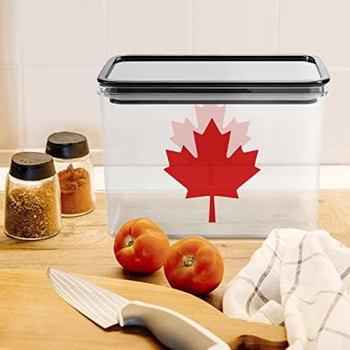 קנדה דגל מייפל מזון אחסון מיכל פלסטיק ברור אחסון קופסות עם חותם מכסה