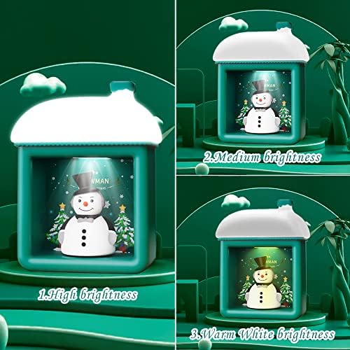 חג המולד לילה אורות לילדים חדר בנות תינוק פעוט, ירוק שלג בית לילה אור עם 3 מצבי בהירות, אולם מתג,