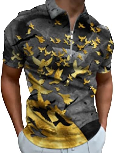 2023 שרירי גברים חדשים פנו חולצות צווארון רזה כושר שרוול קצר פרחוני תלת מימד הדפסת כותנה שרוולים ארוכים חולצות