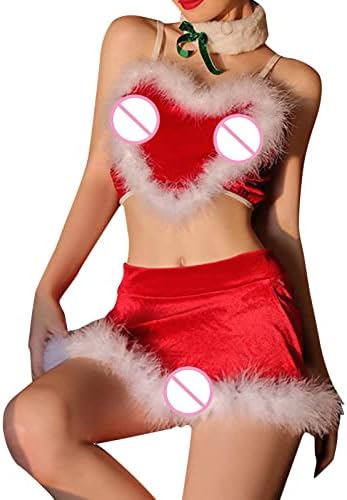 תחפושות קוספליי לחג המולד קטיפת לב קטיפה אדומה להלבשה תחתונה סקסית אשה אשת הלבשה תחתונה אקזוטי שמלת קטיפה