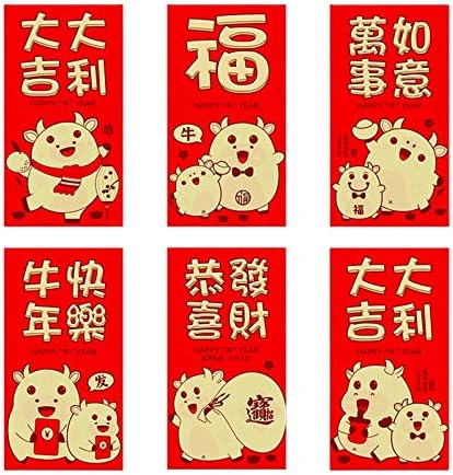 חנות 5/6 יחידות 2021 שור מזל סיני אדום מעטפות מזל כיסים אדום מנות עבור סיני חדש שנה אביב יום