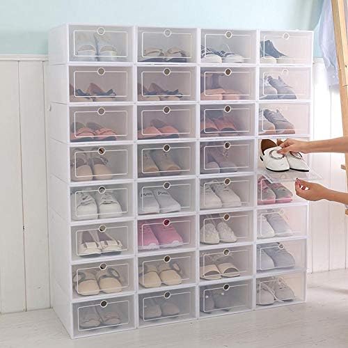 Anncus 6 pcs קופסאות נעליים שקופות קופסאות נעליים מעובדות נעליים אבק אבק מארגן ארון נעליים - ארון