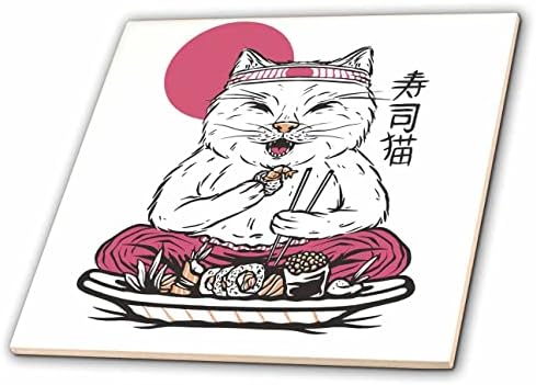 3רוז קאסי פיטרס אמנות דיגיטלית-חתול סושי-אריחים