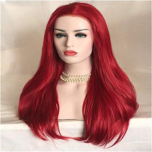 גם אופנה ליידי אדום ארוך ישר שיער קדמי תחרה פאת שיער סט אלכסוני פוני 26 סנטימטרים פאת קוספליי